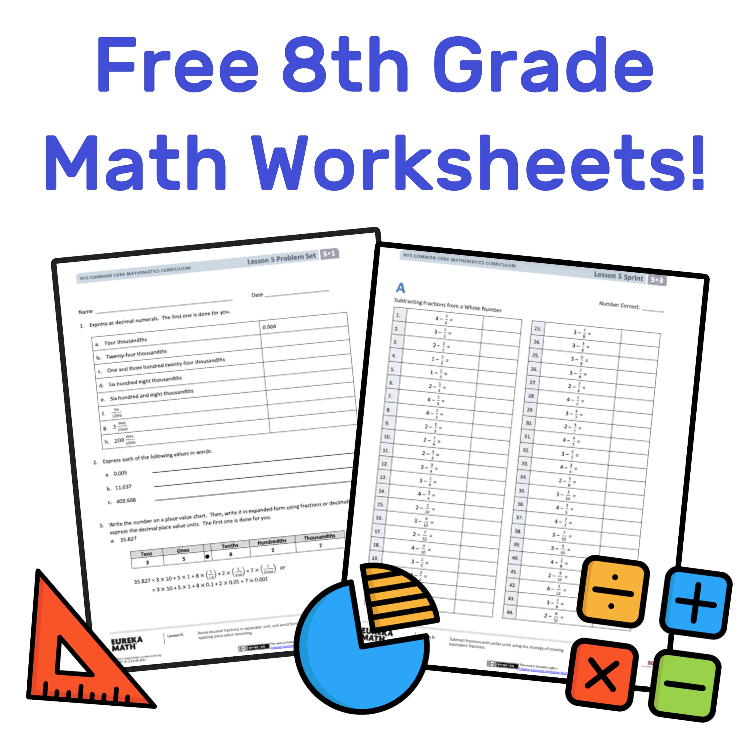 Free Printable Math Worksheets Grade 8