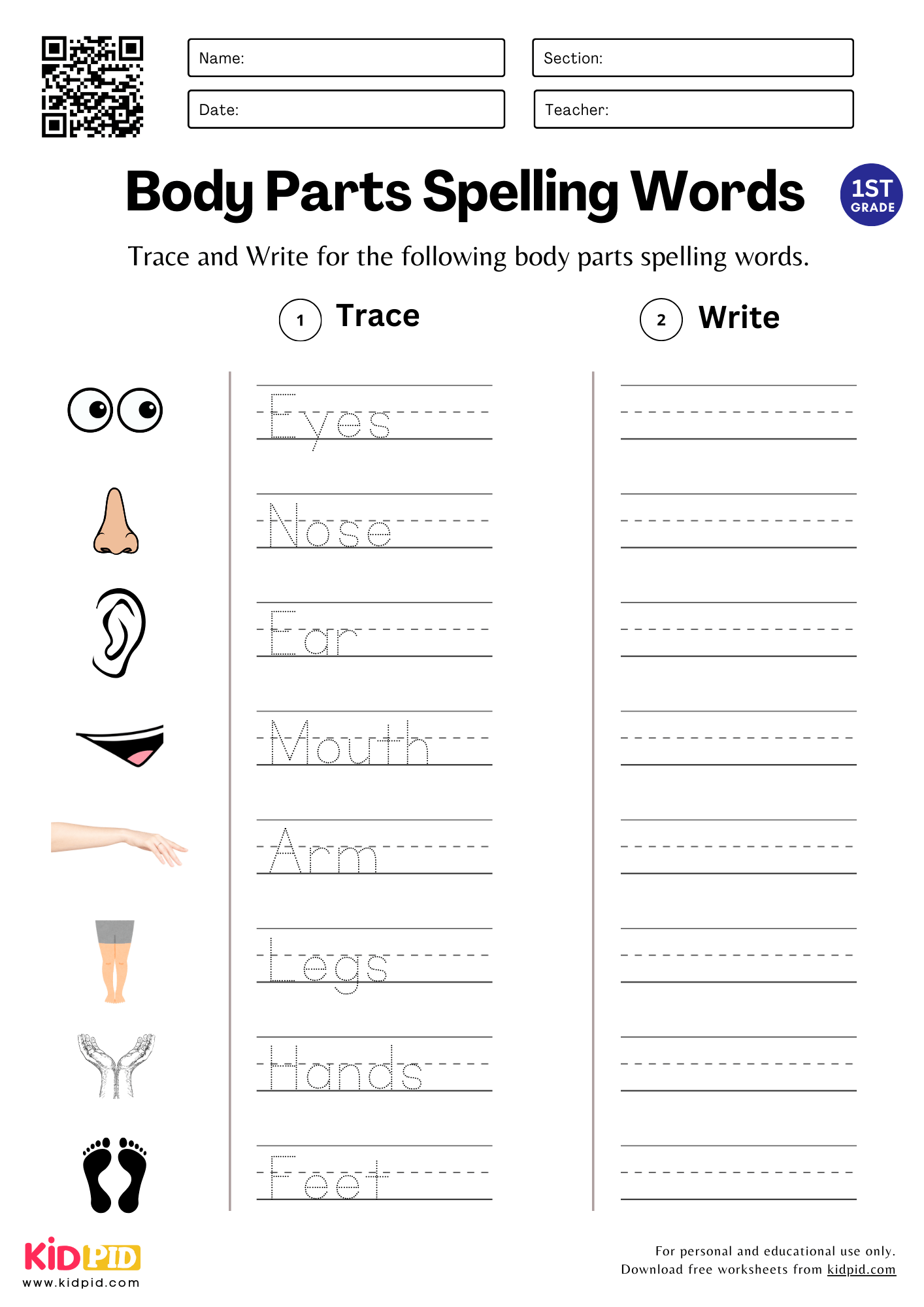 Free Printable Spelling Worksheets Grade 1