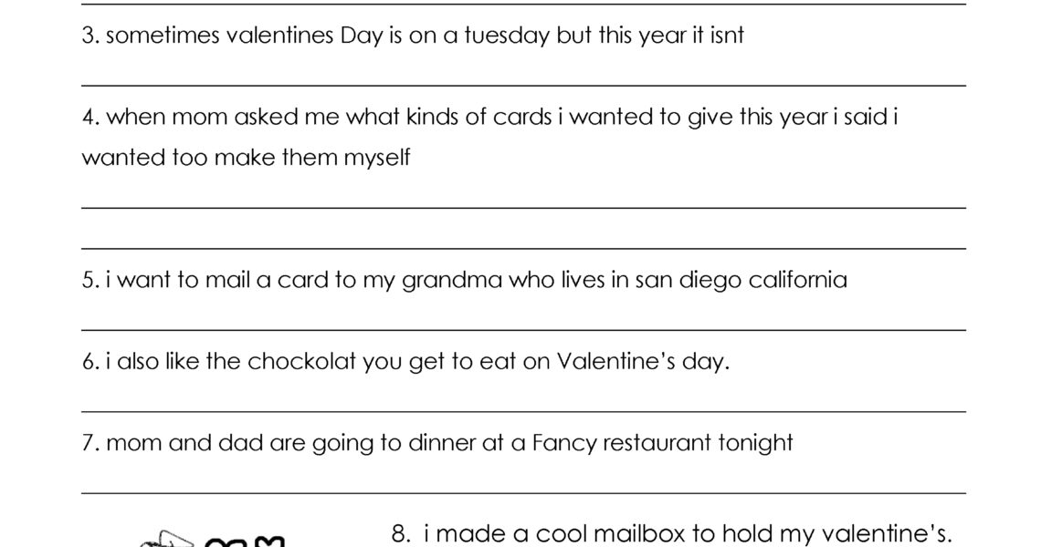 Valentine s Day Grammar free Worksheet For 3rd Grade And Up Squarehead Teachers