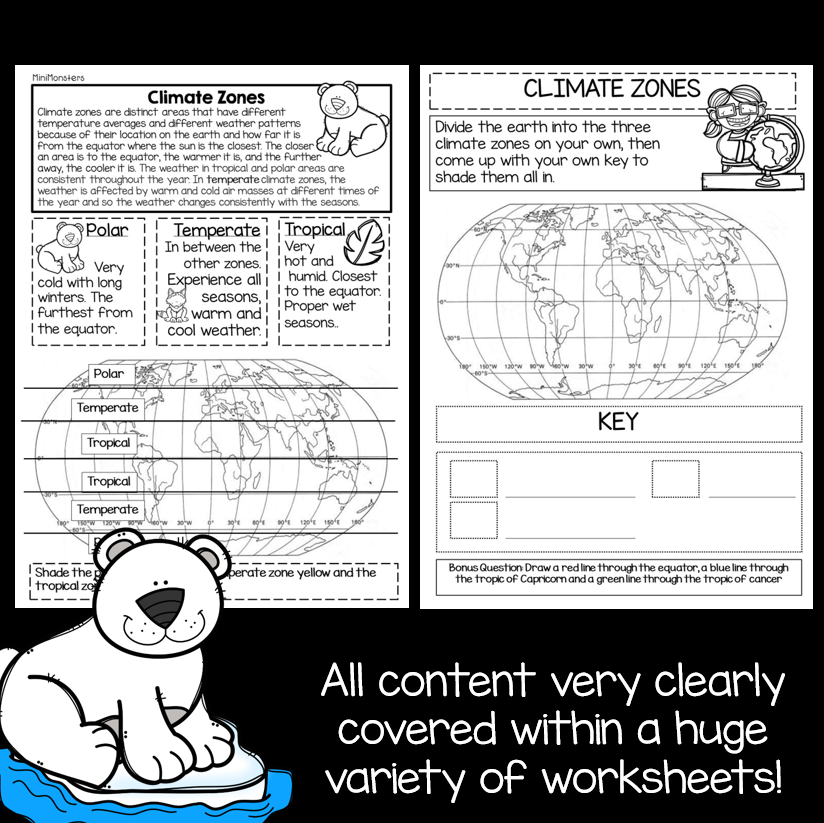 World Climate Zones Worksheets